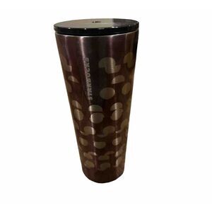 Starbucks Black‎ Silver Off Centered Circles Stainless Steel Cup 24 oz Tumbler